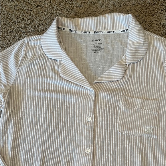 Born Women's Pajama Set - Cream Stripes - Picture 5 of 7